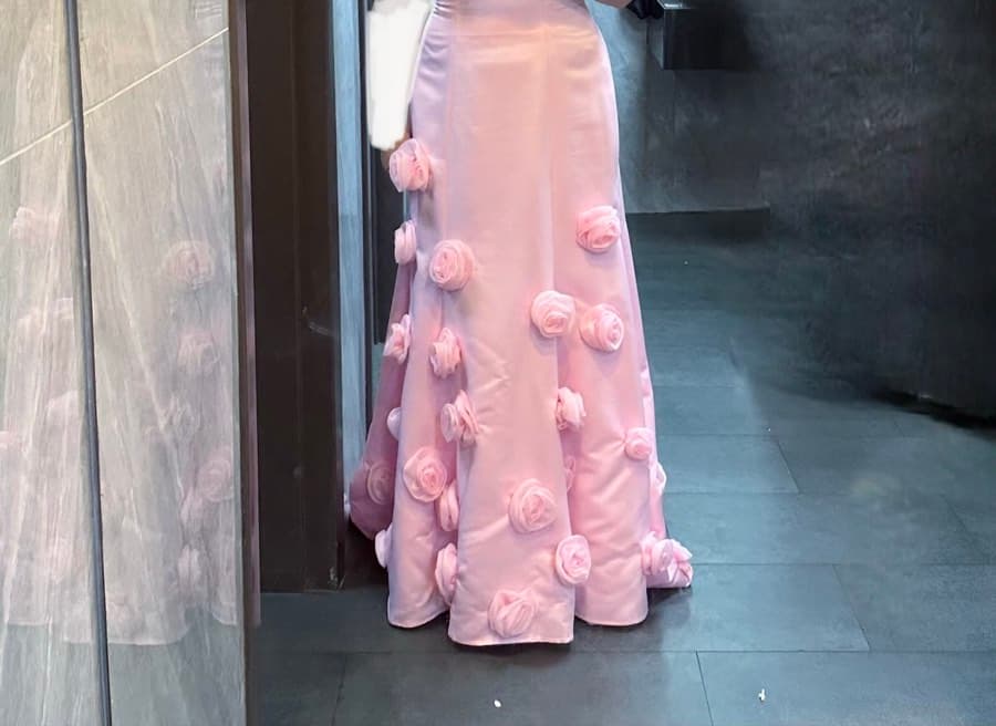 Pink Off-Shoulder Gown thumbnail 4