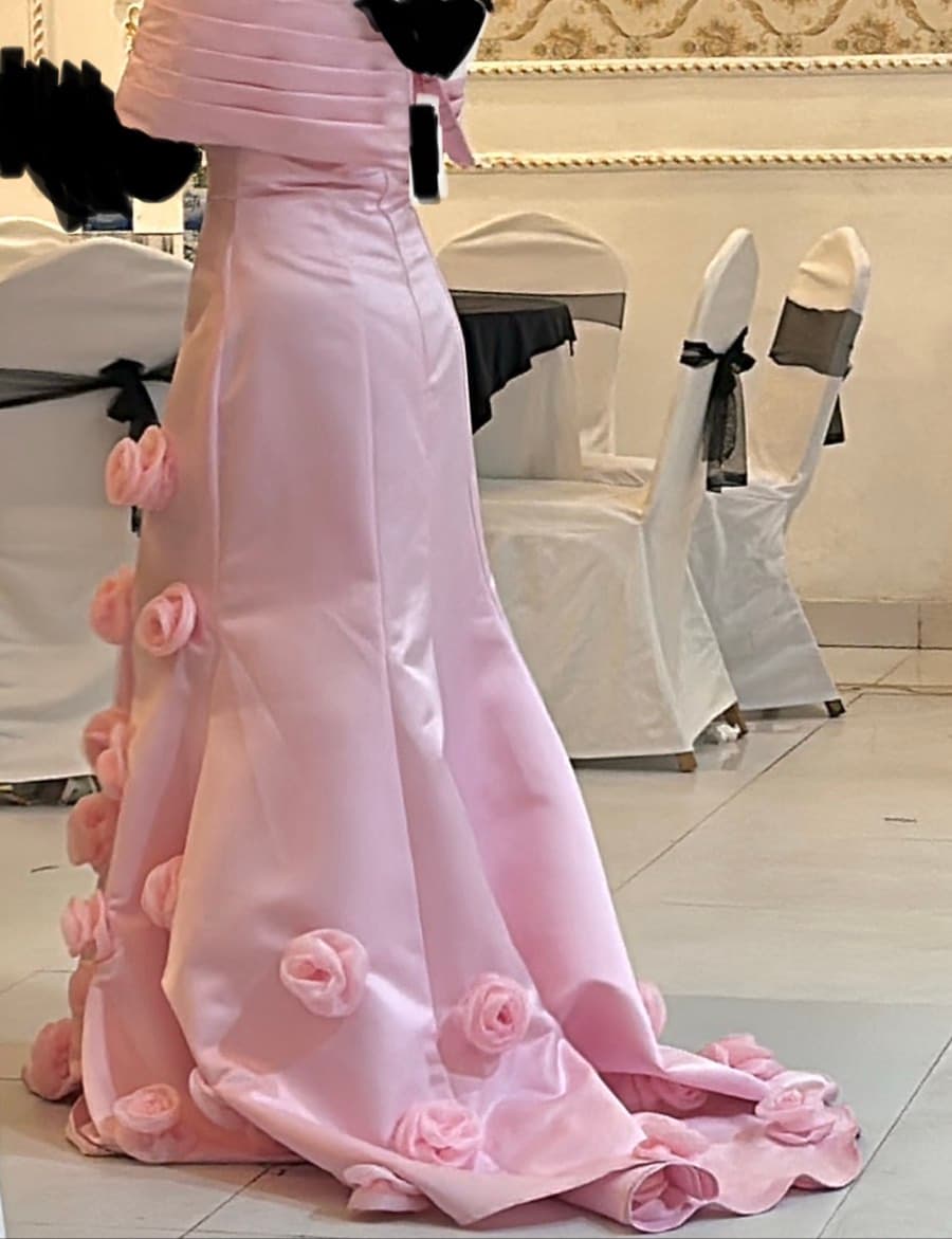 Pink Off-Shoulder Gown thumbnail 3