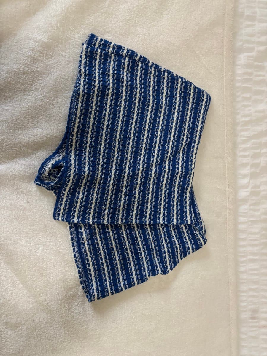 Blue and White Striped Top