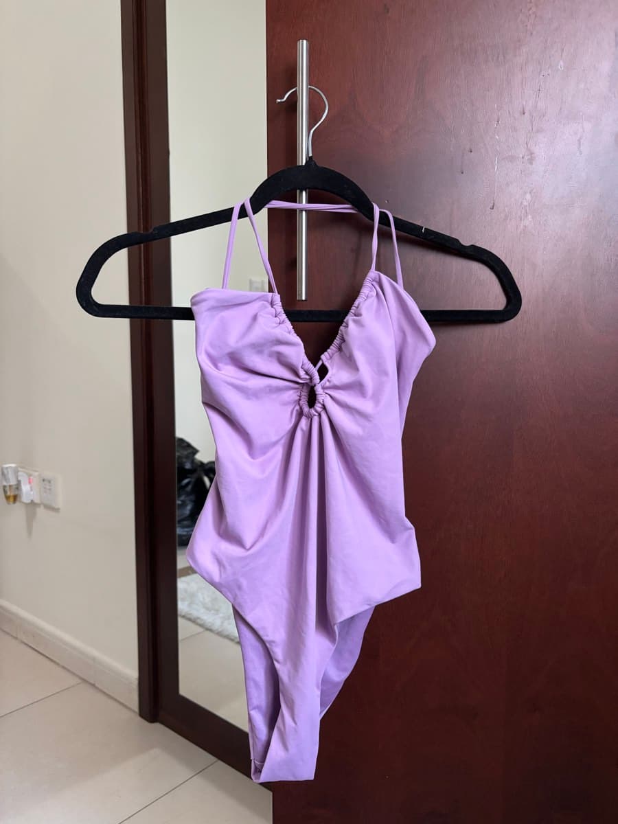 Lilac Halter Neck Swimsuit