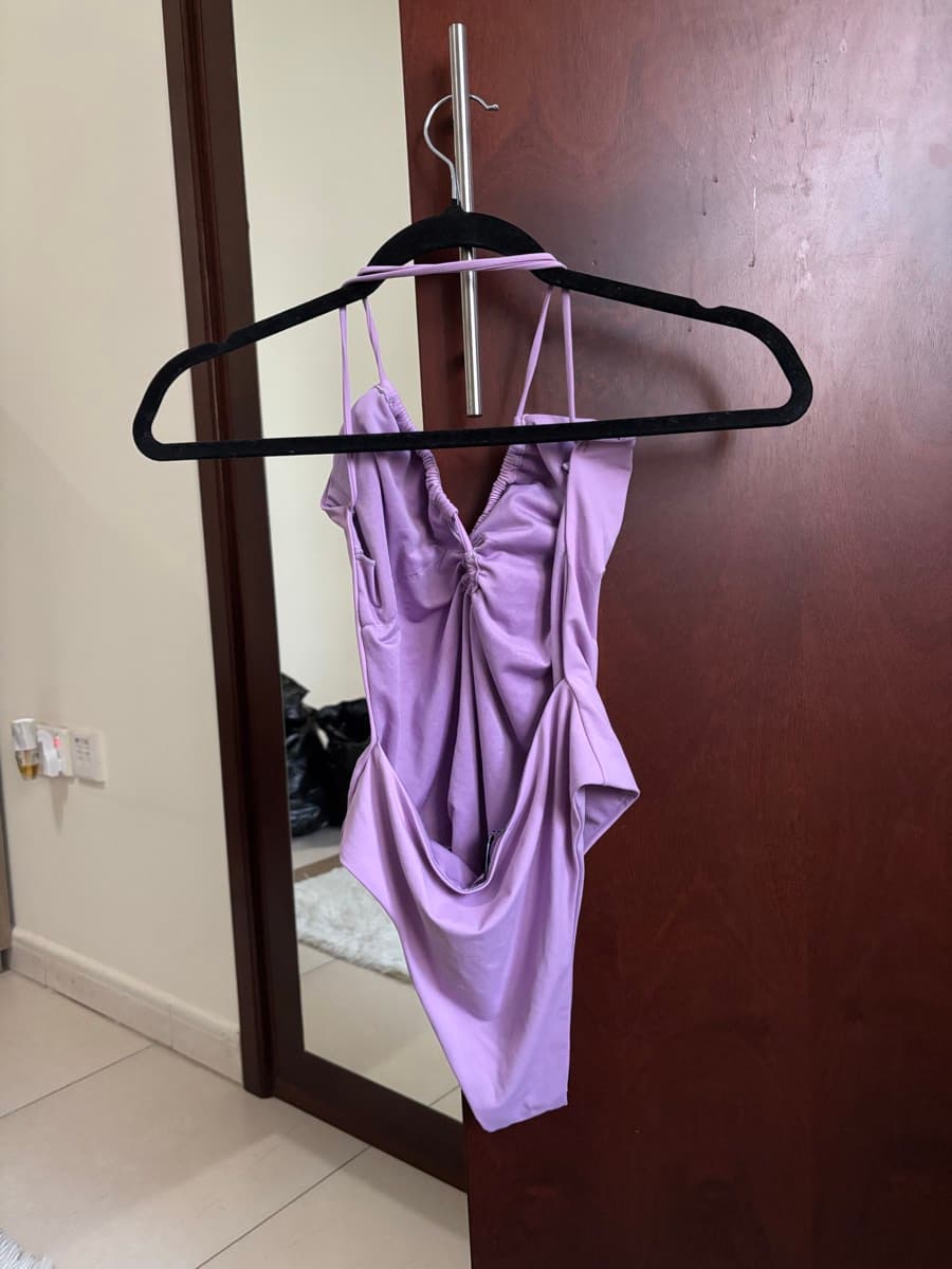 Lilac Halter Neck Swimsuit thumbnail 2