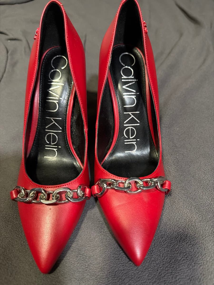 Calvin Klein Red Chain Heels