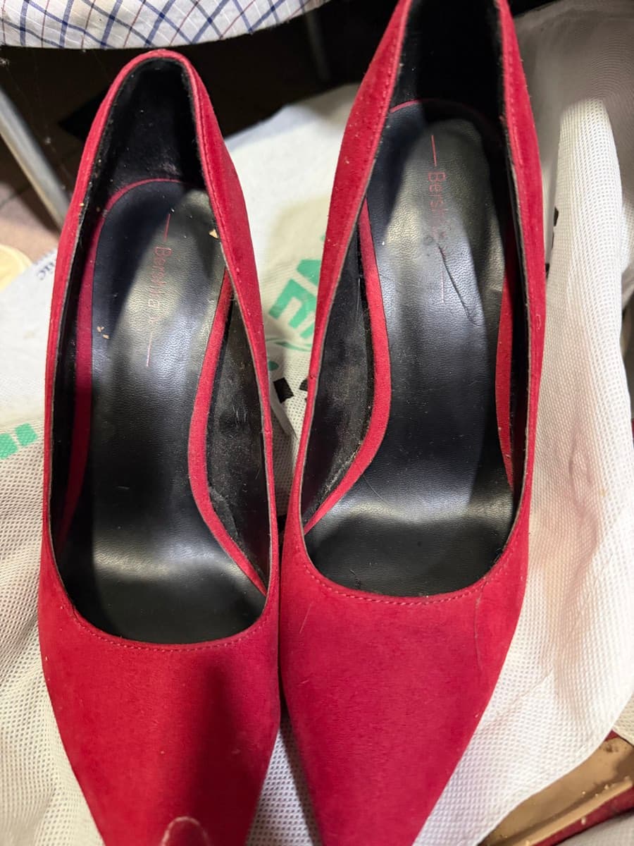 Bershka Red Suede Heels thumbnail 2