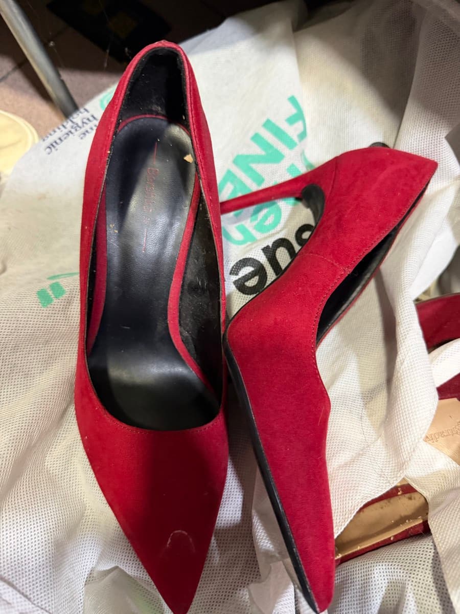 Bershka Red Suede Heels thumbnail 3