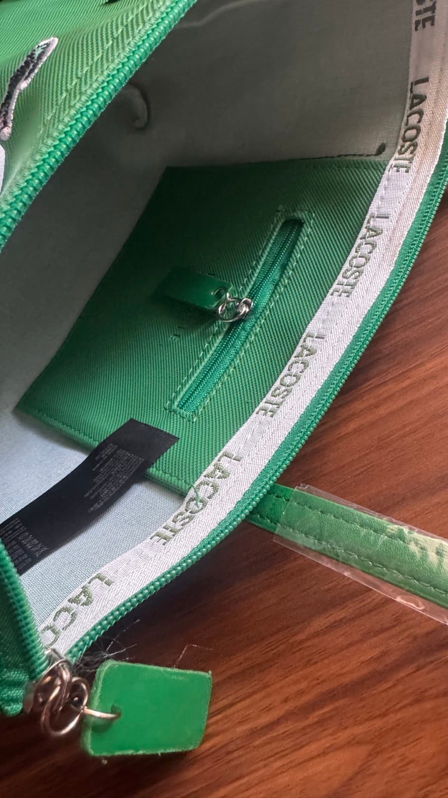 Lacoste Green Coated Canvas Tote thumbnail 3