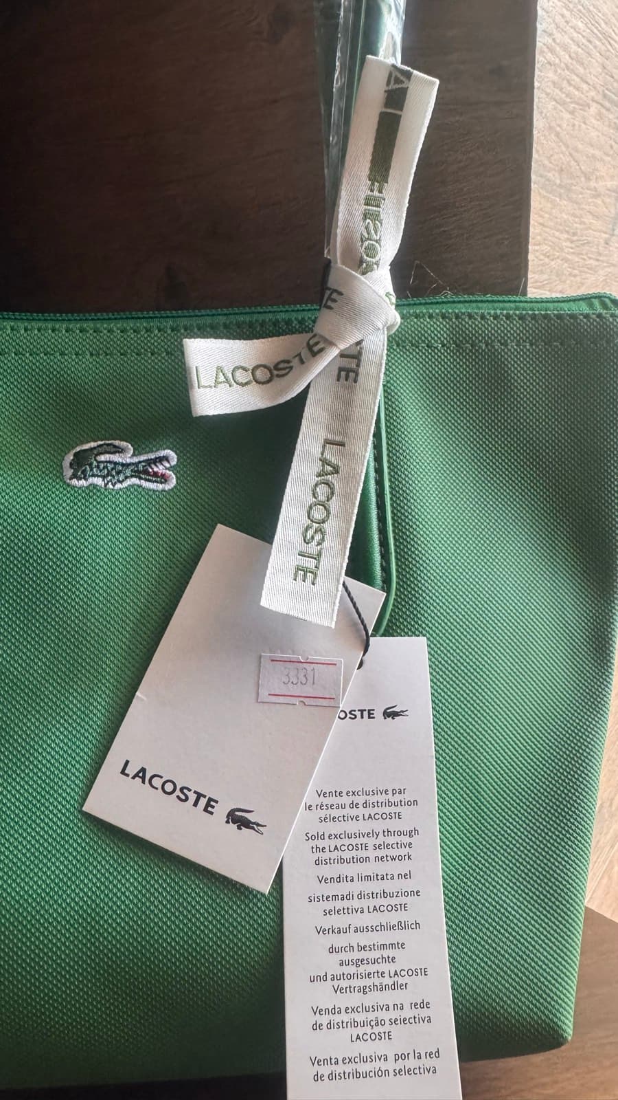 Lacoste Green Coated Canvas Tote thumbnail 4