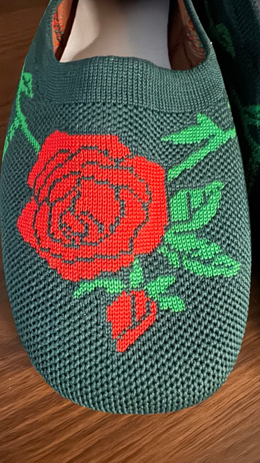 Knitted Rose Print Flats thumbnail 2