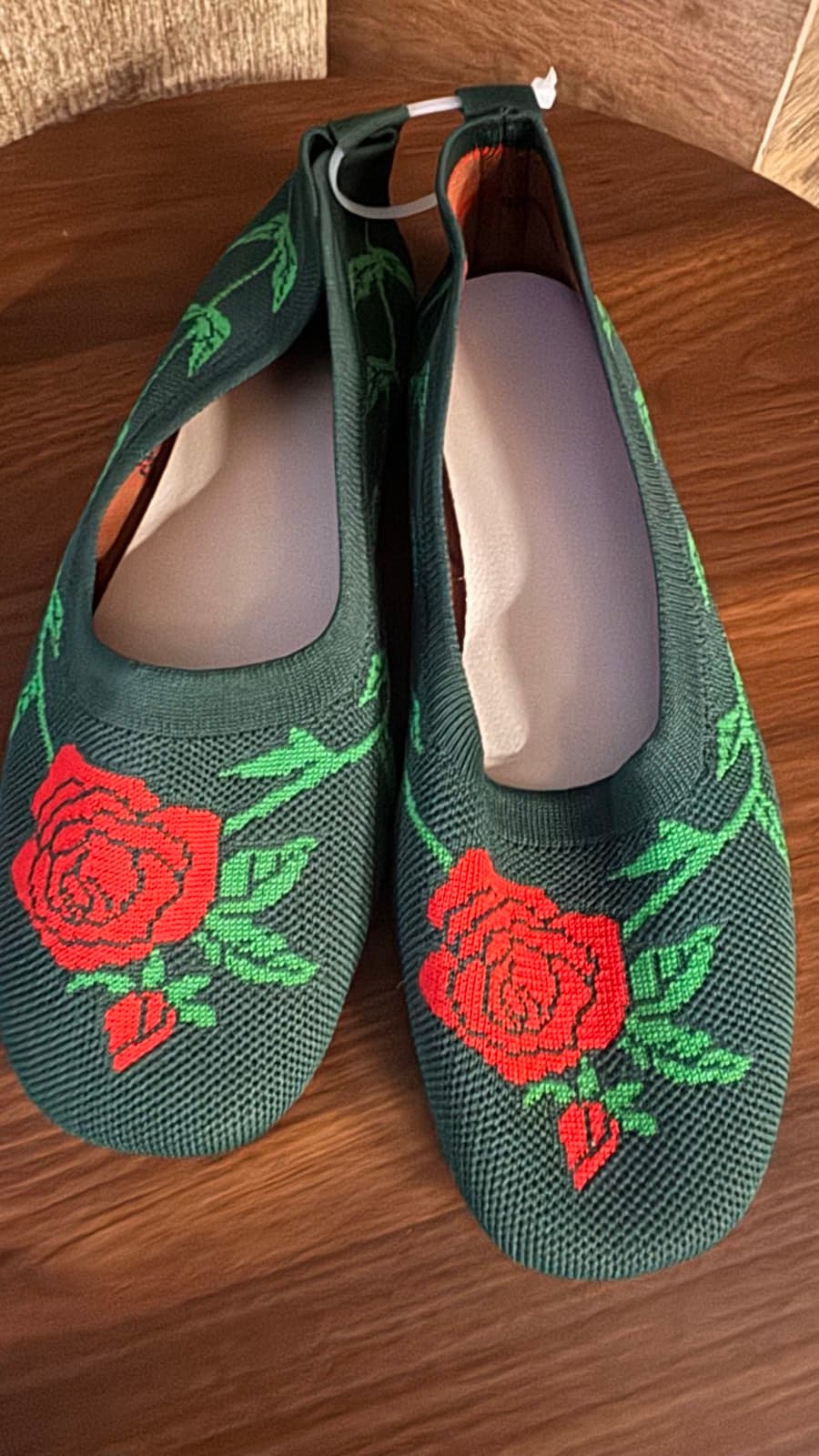 Knitted Rose Print Flats thumbnail 3