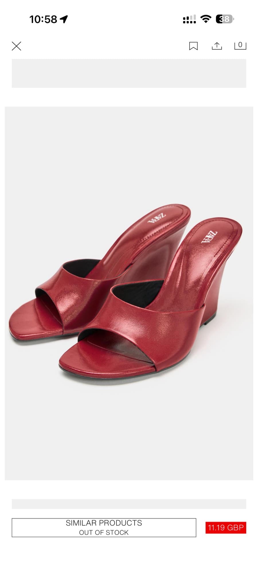 Red Leather Wedge Mules thumbnail 2