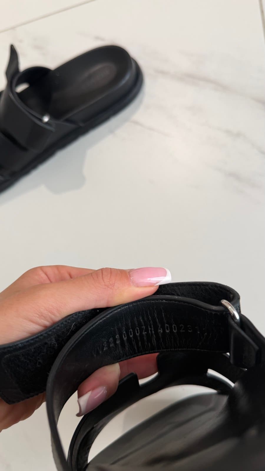 Hermès Black Leather Sandals thumbnail 8