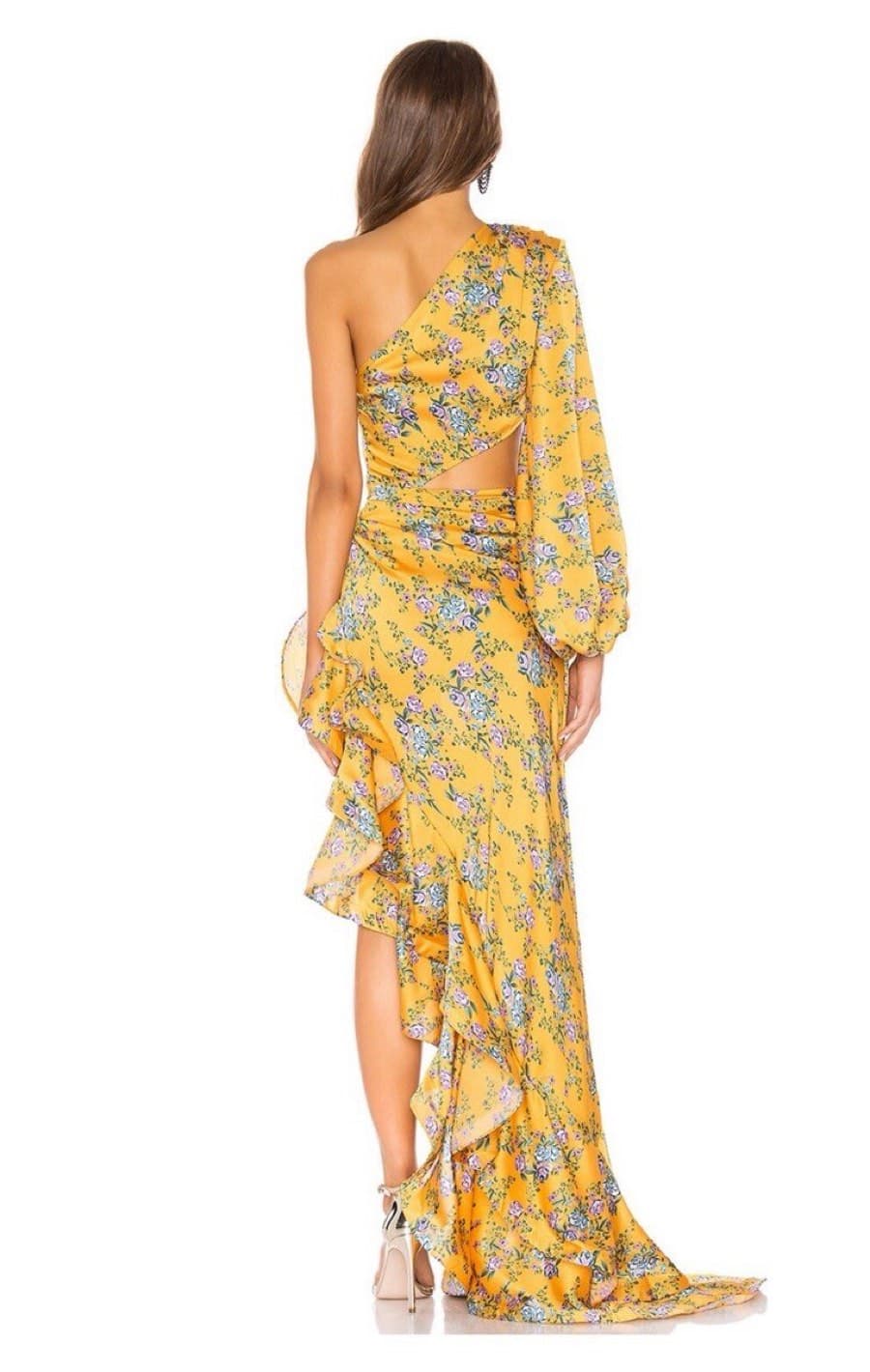 Floral One-Shoulder Ruffle Dress thumbnail 3