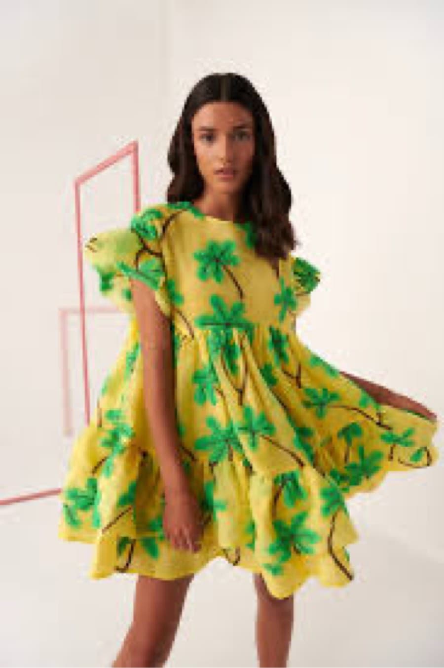 Coral Palm Dress Yellow thumbnail 2