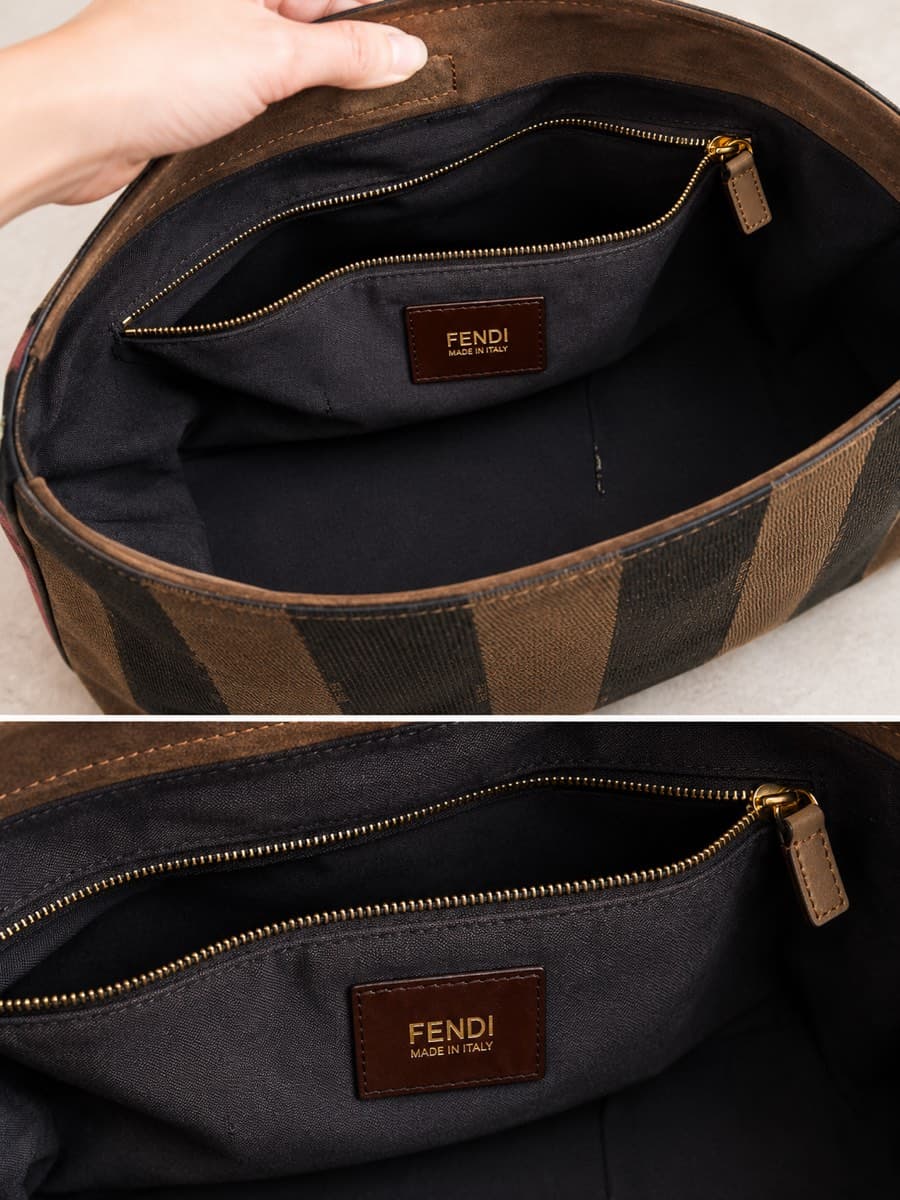 Fendi Striped Canvas Tote