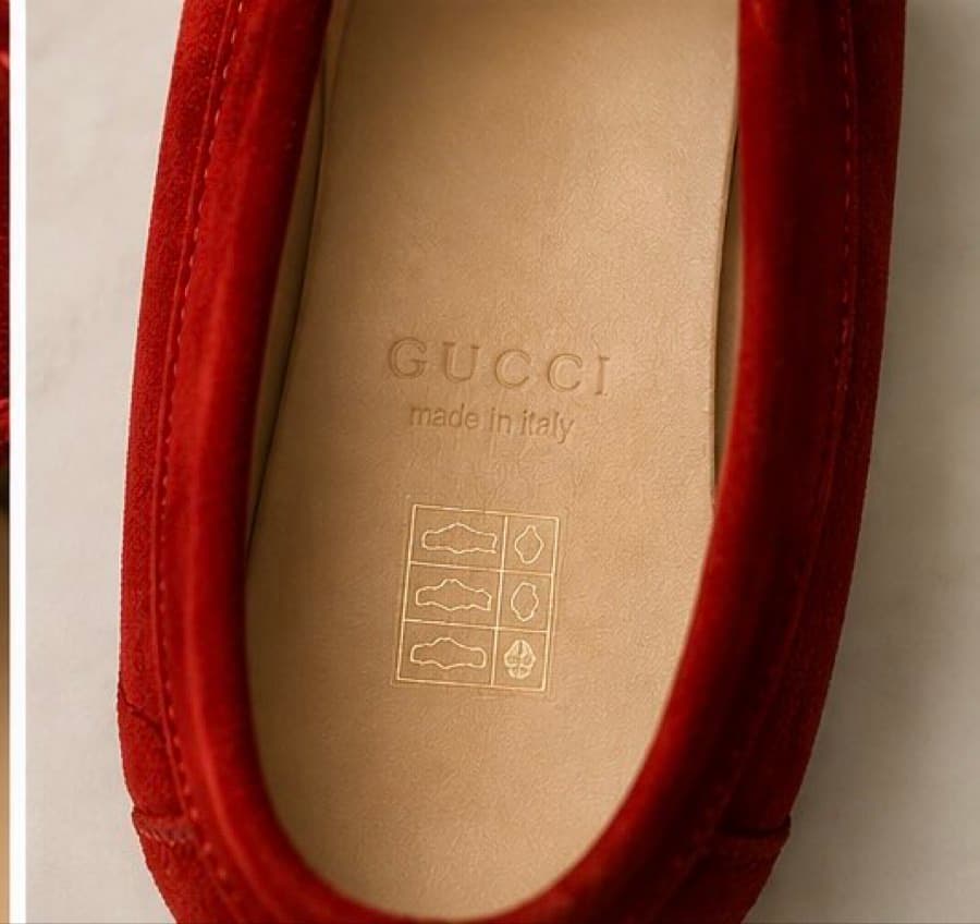 Gucci Red Suede Loafers thumbnail 4