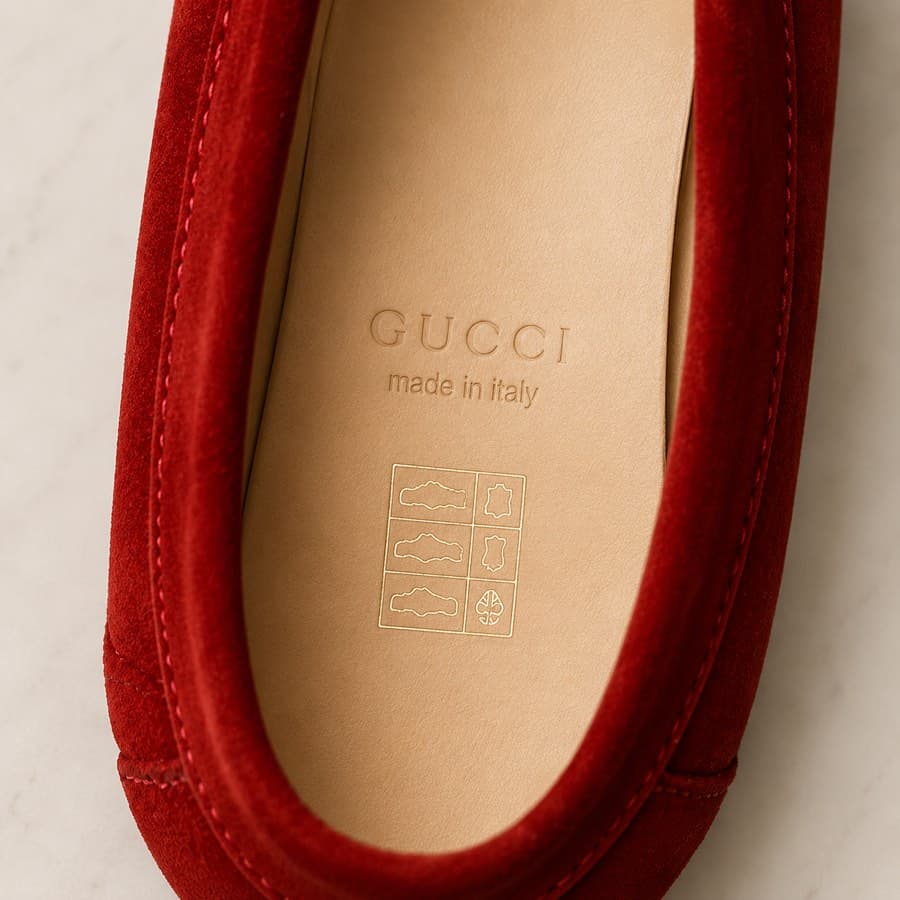 Gucci Red Suede Loafers thumbnail 7