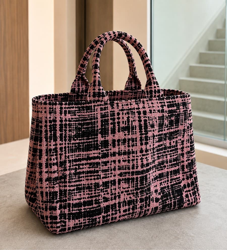 Prada Tweed Tote Bag thumbnail 3