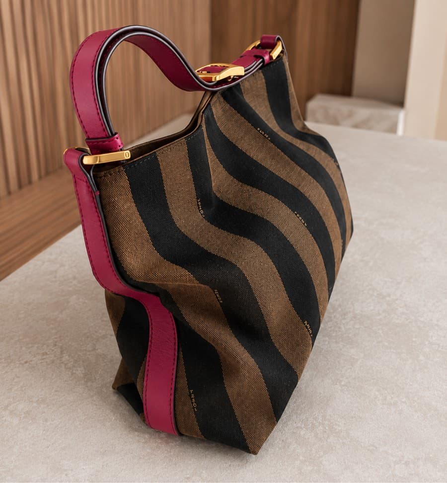 Fendi Striped Canvas Tote thumbnail 5