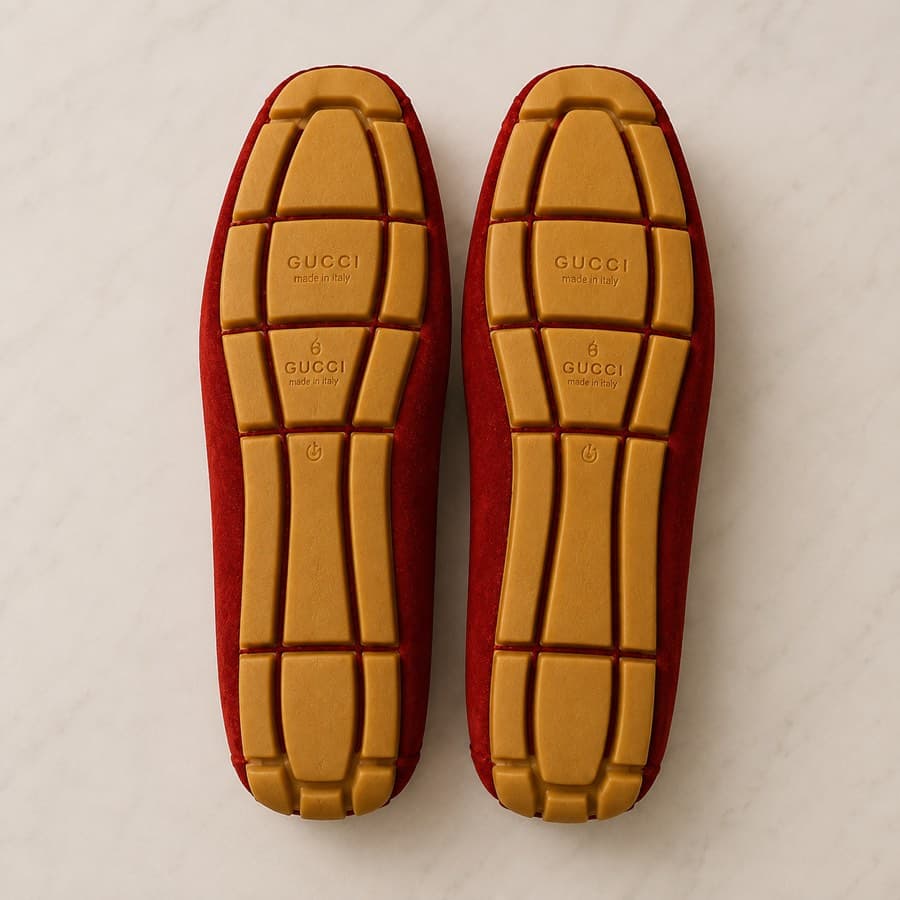 Gucci Red Suede Loafers thumbnail 6