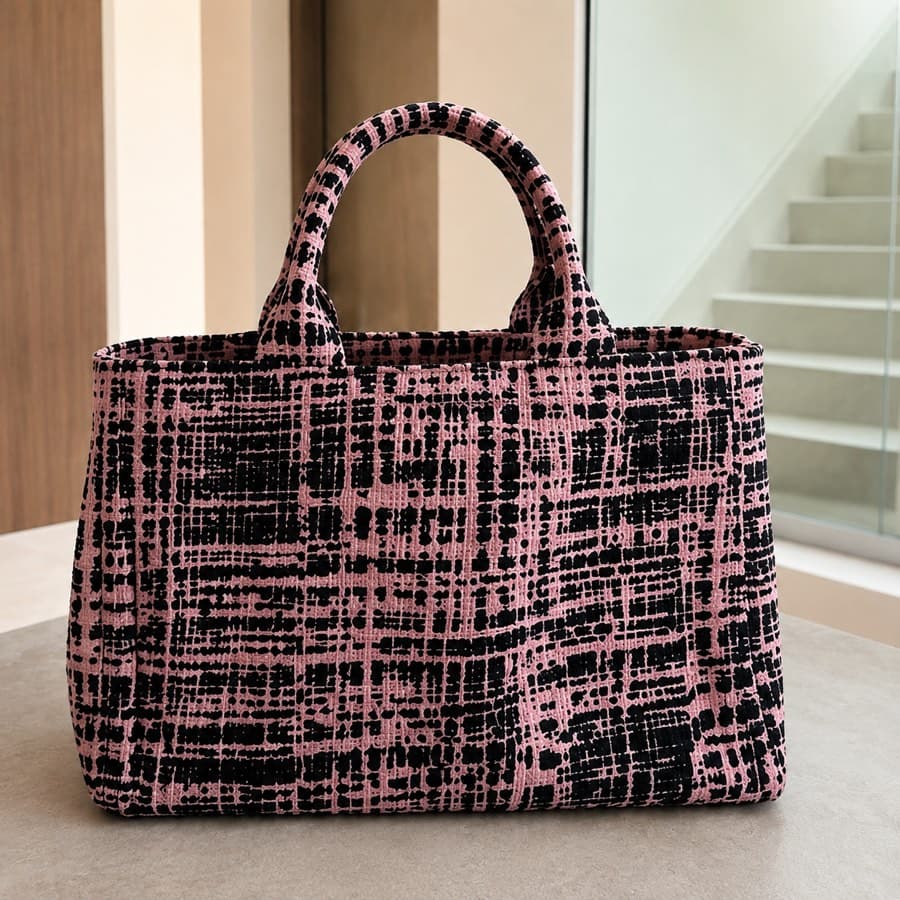 Prada Tweed Tote Bag thumbnail 4