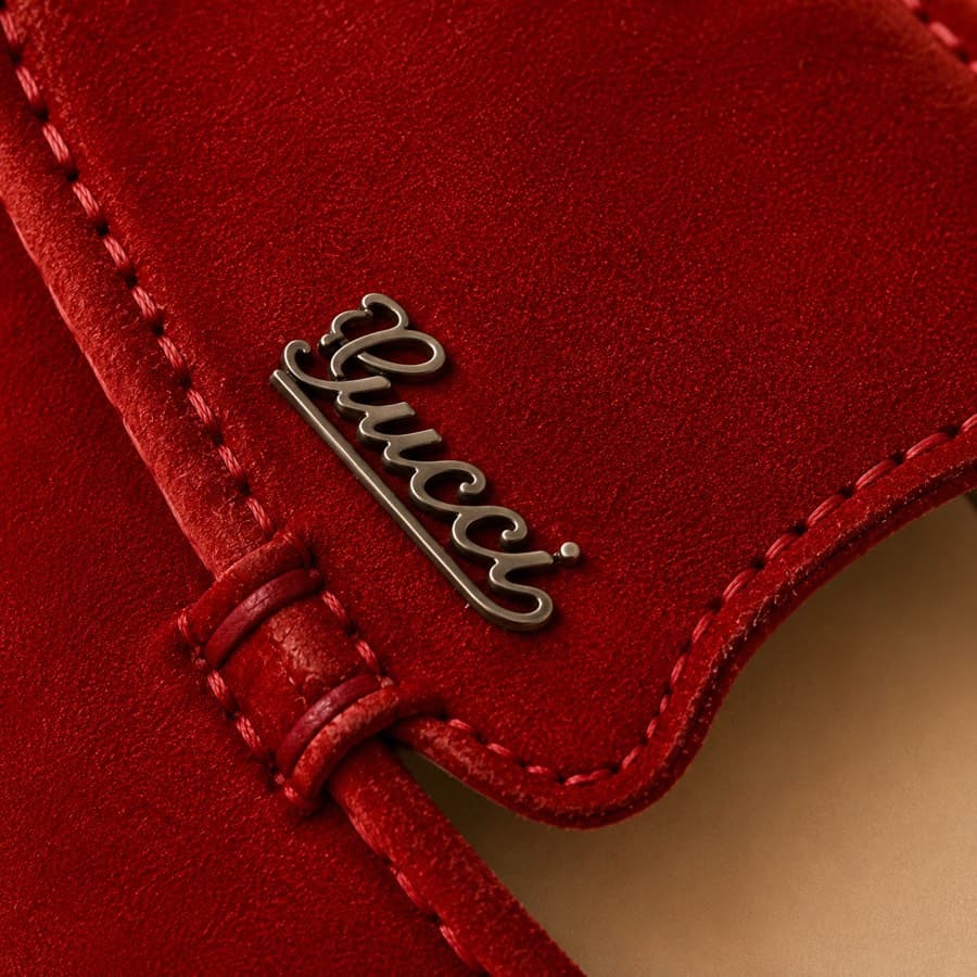 Gucci Red Suede Loafers thumbnail 5