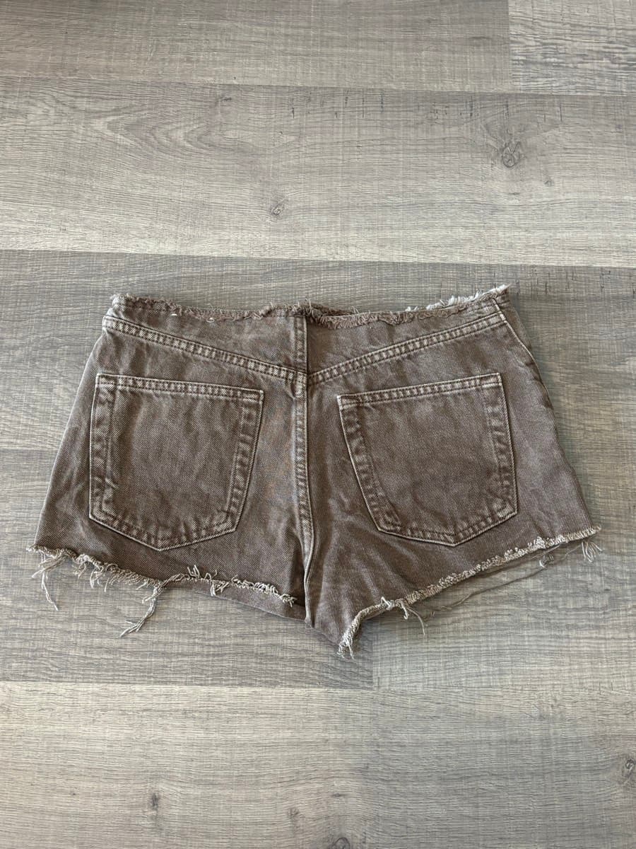Brown Distressed Denim Shorts thumbnail 2