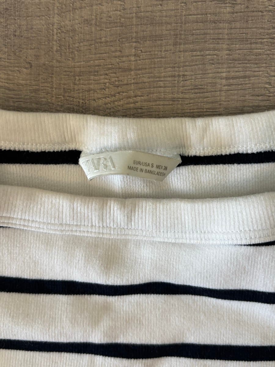 Zara Striped Boat Neck Top thumbnail 2