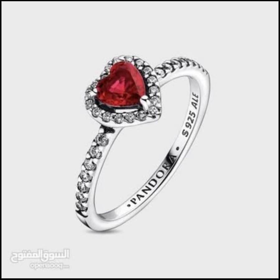 Pandora Elevated Red Heart Ring Size 50 thumbnail 3