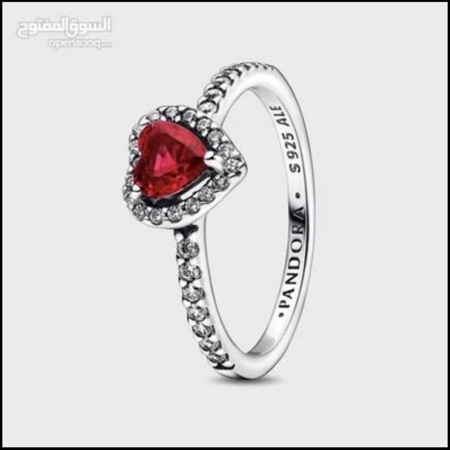 Pandora Elevated Red Heart Ring Size 50 thumbnail 2