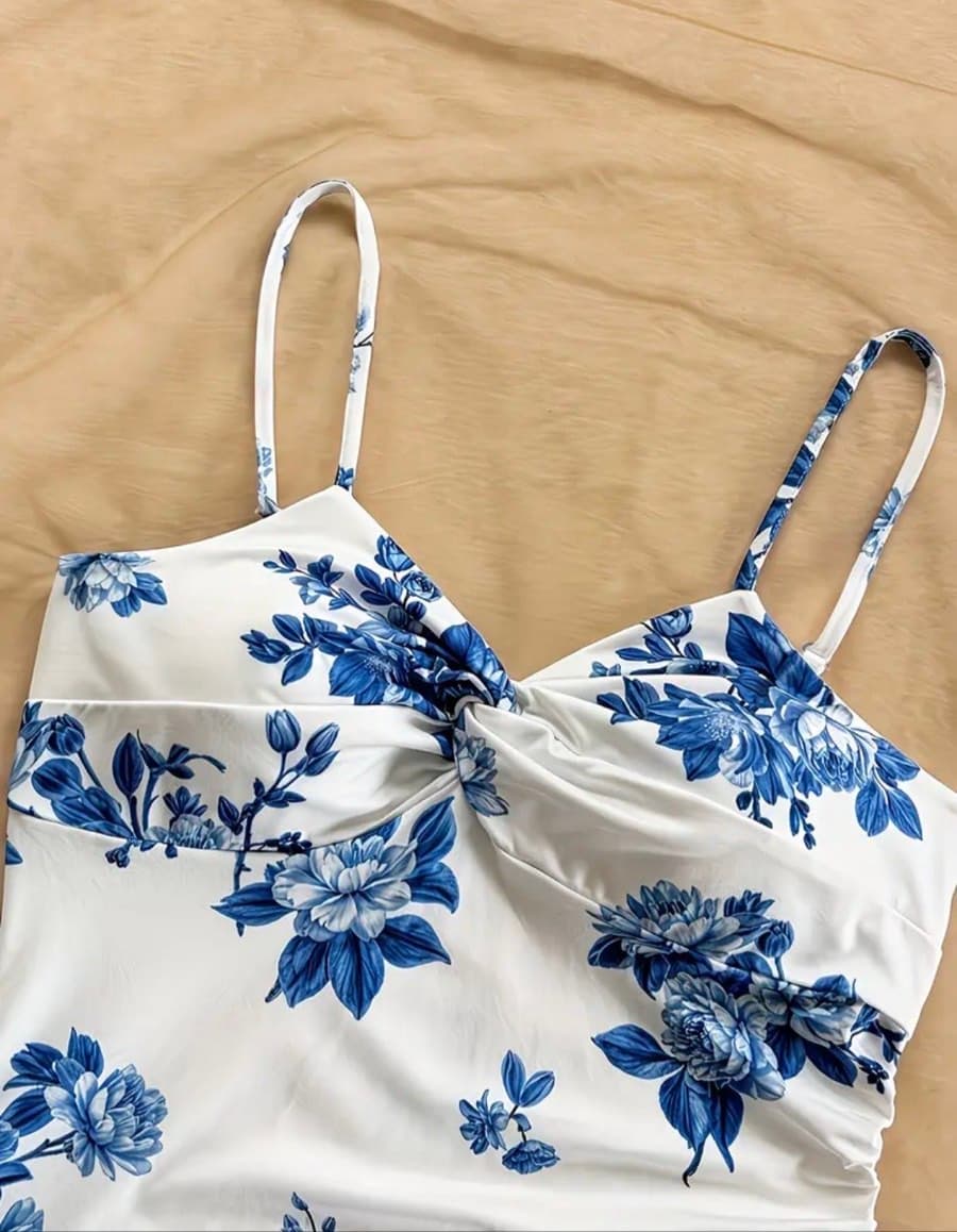 Floral Ruched Mini Dress thumbnail 2
