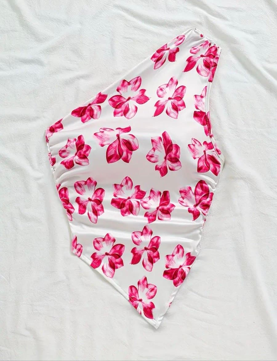 Floral Ruched Bandeau Top thumbnail 3