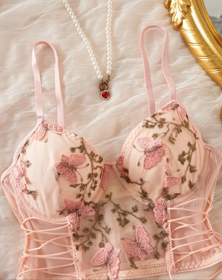 Pink Sheer Mesh Bralette thumbnail 3