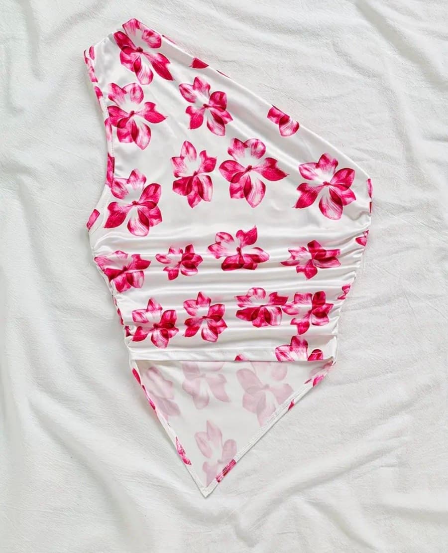 Floral Ruched Bandeau Top thumbnail 4