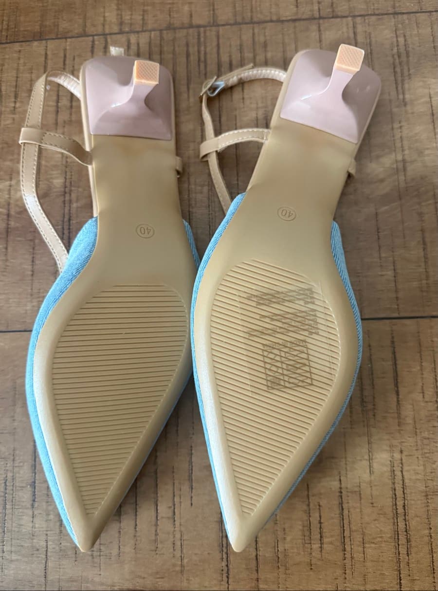Brand new Denim Slingback Pointed Heels thumbnail 3