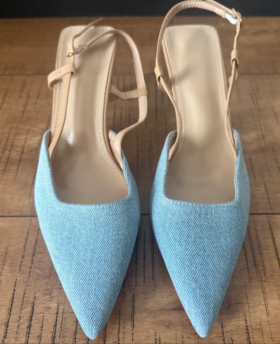 Brand new Denim Slingback Pointed Heels