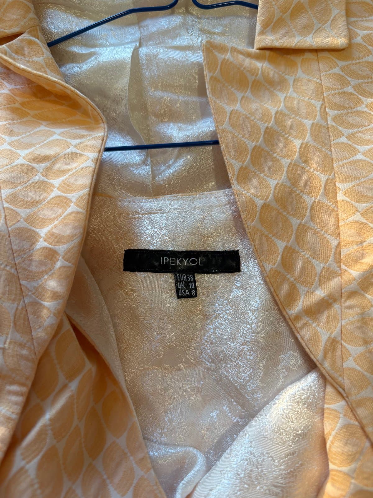 IPEKYOL patterned dress with matching jacket-style overlay Peach color thumbnail 2