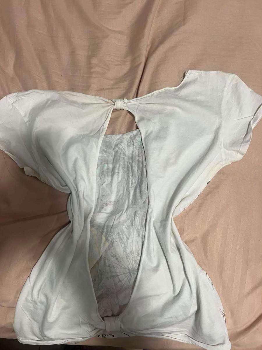 White Graphic Print Top thumbnail 2