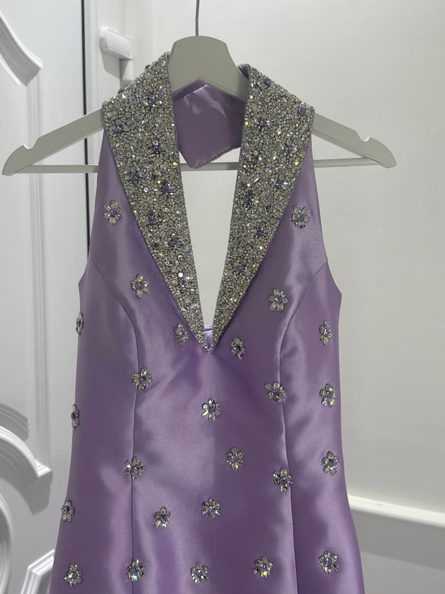 Embellished Halter Neck Gown