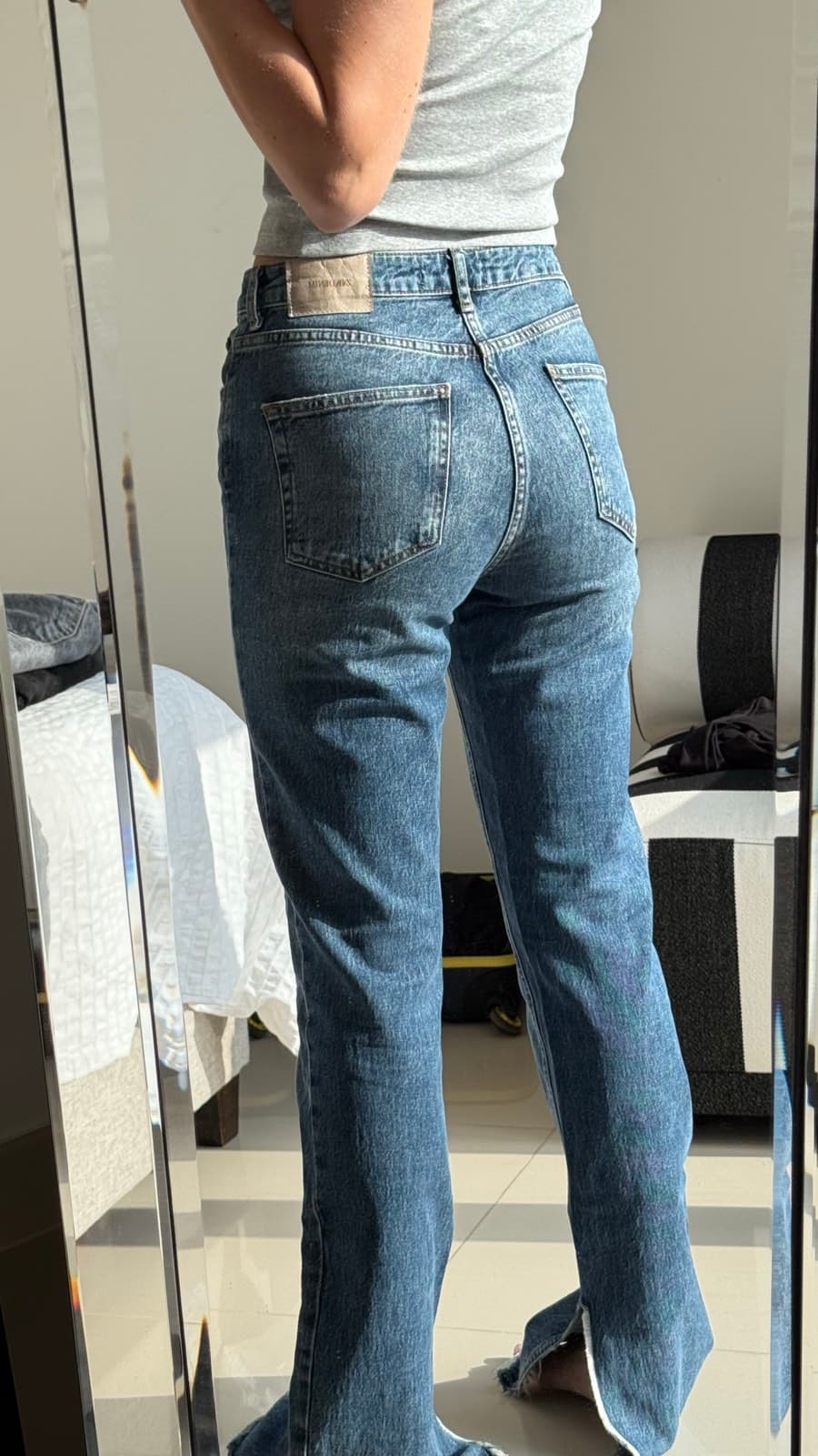 Blue Denim Flared Jeans thumbnail 2