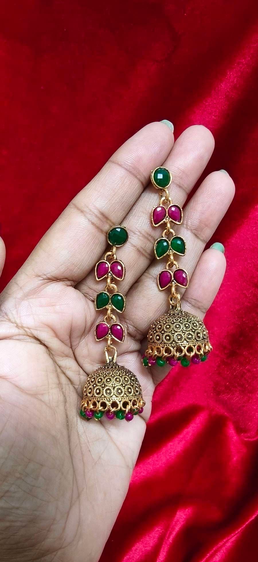 Gold-Tone Jhumka Earrings thumbnail 2