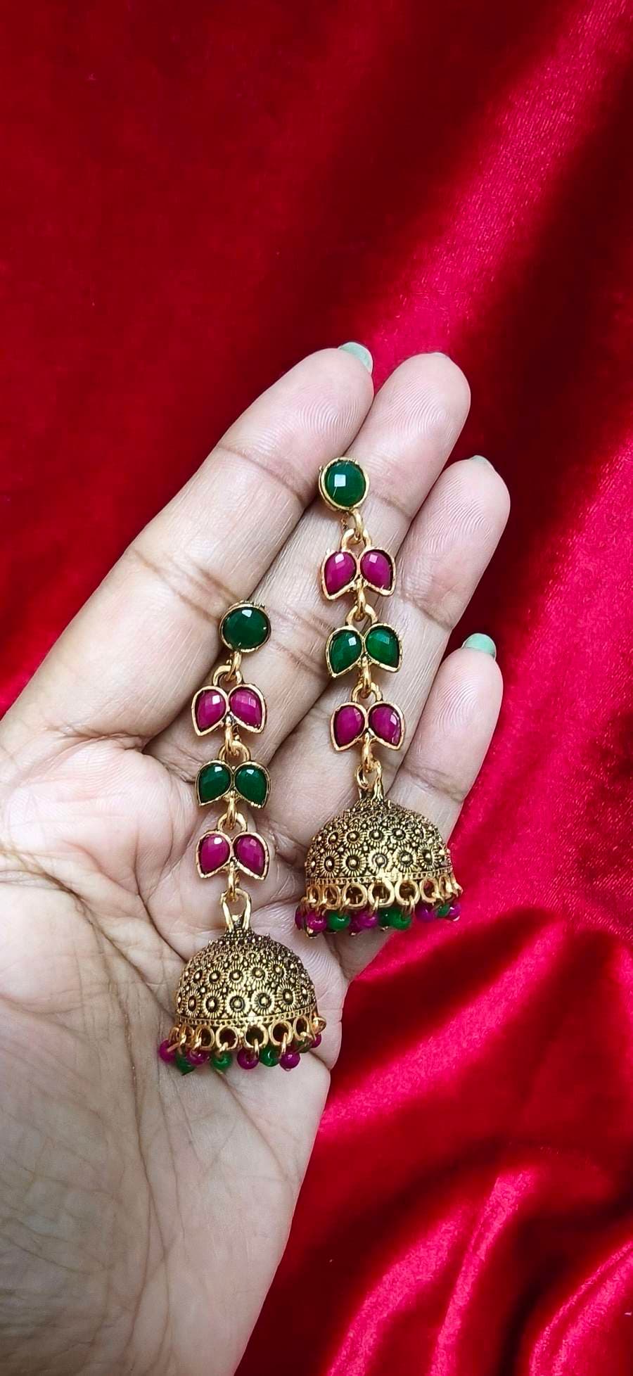 Gold-Tone Jhumka Earrings