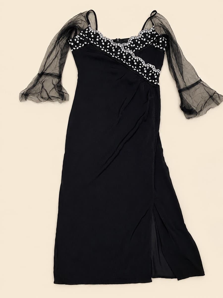 Black Embellished Maxi Dress