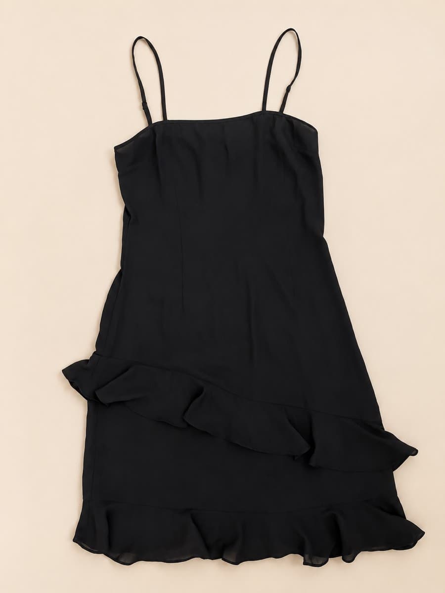 Black Ruffled Mini Dress