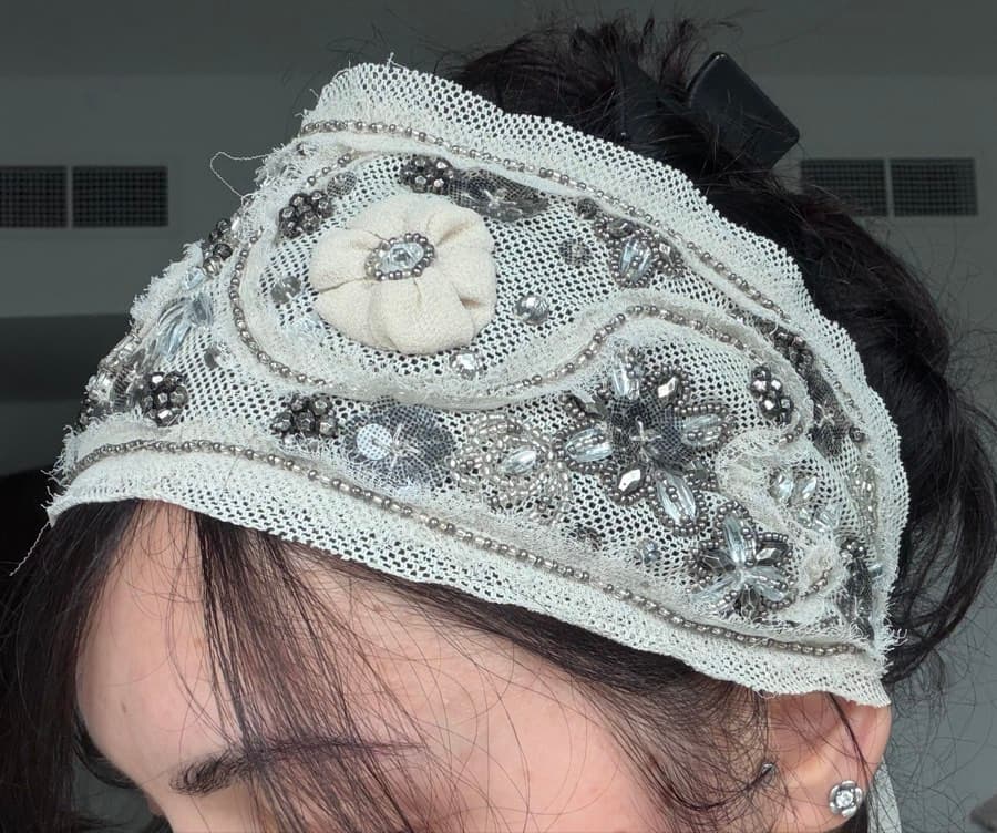 Embroidered Rhinestone Headband thumbnail 5