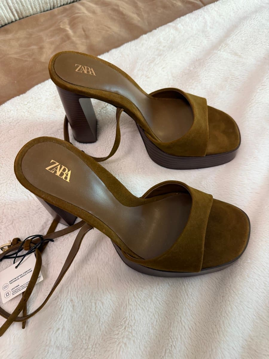 Split Leather Platform Sandals thumbnail 2