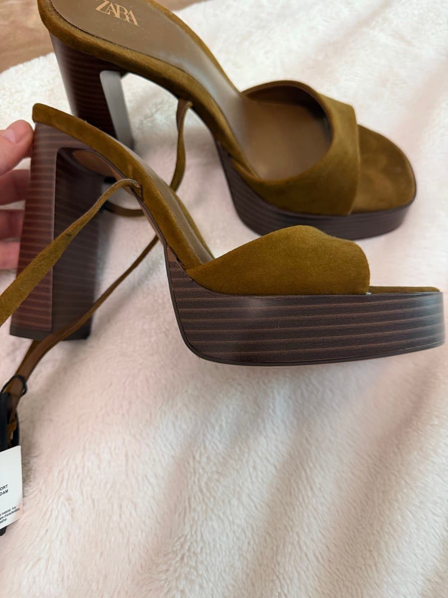 Split Leather Platform Sandals thumbnail 6
