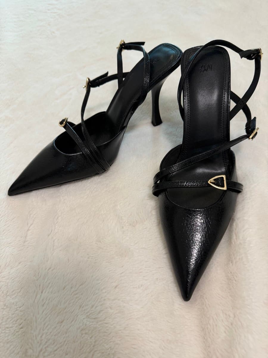 Black Patent Slingback Heels thumbnail 6