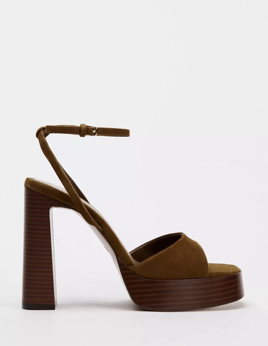Split Leather Platform Sandals