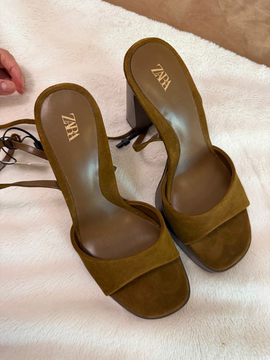 Split Leather Platform Sandals thumbnail 4