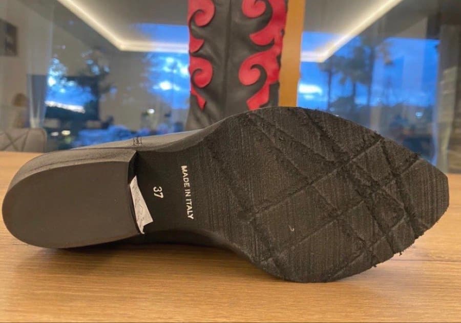 Black Red Leather Cowboy Boots thumbnail 5