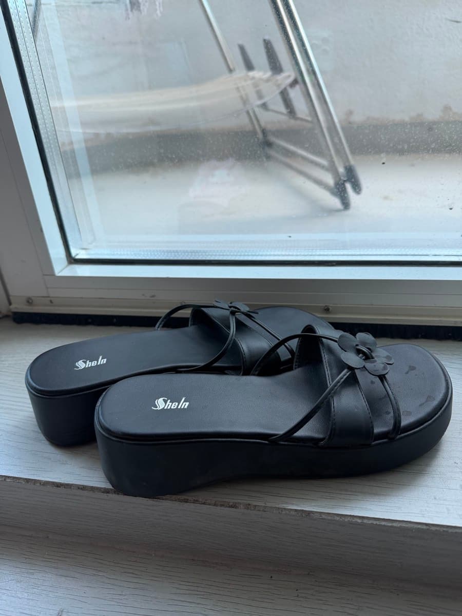 Shein Black Platform Sandals